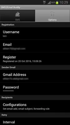 SMS2Email Buddy android App screenshot 3